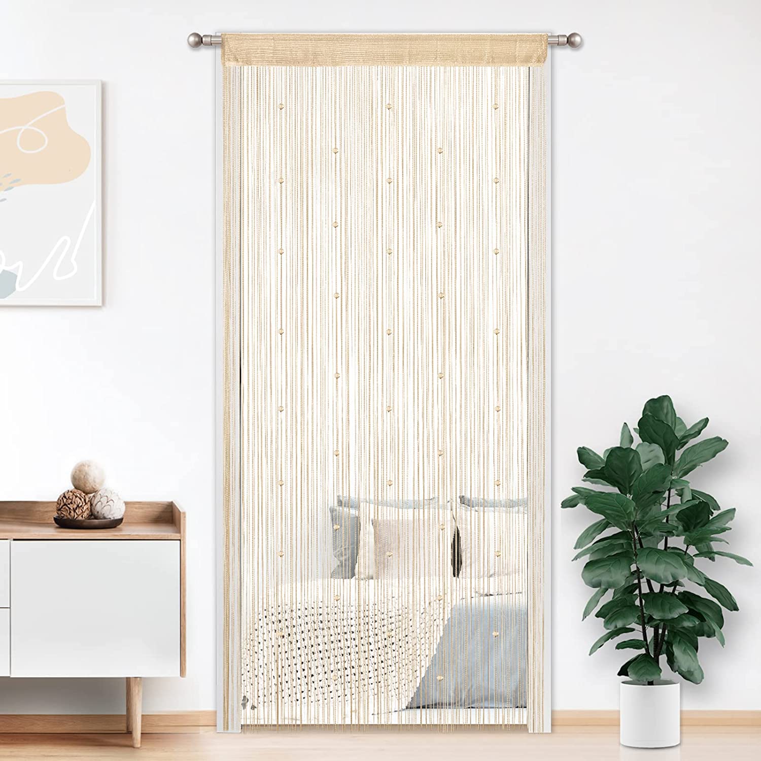 Crystal Beaded Tassel Partition Door Beaded String Curtain 90x200cm | AnyLinen