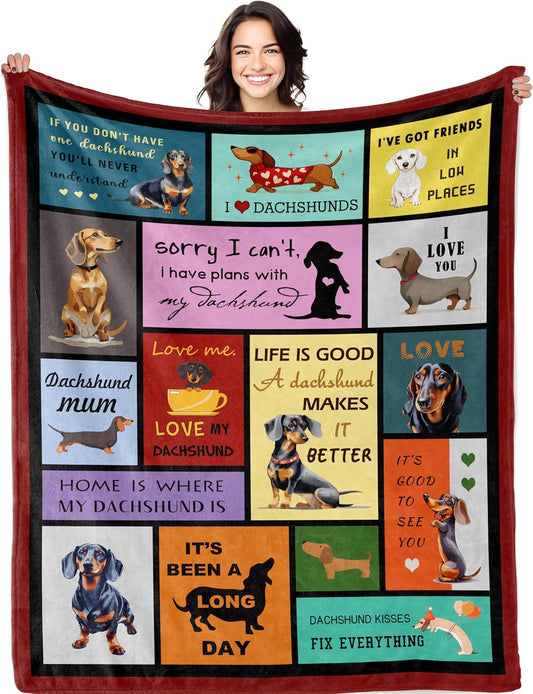 Dachshund Decor Blanket Throw 50" X 60"