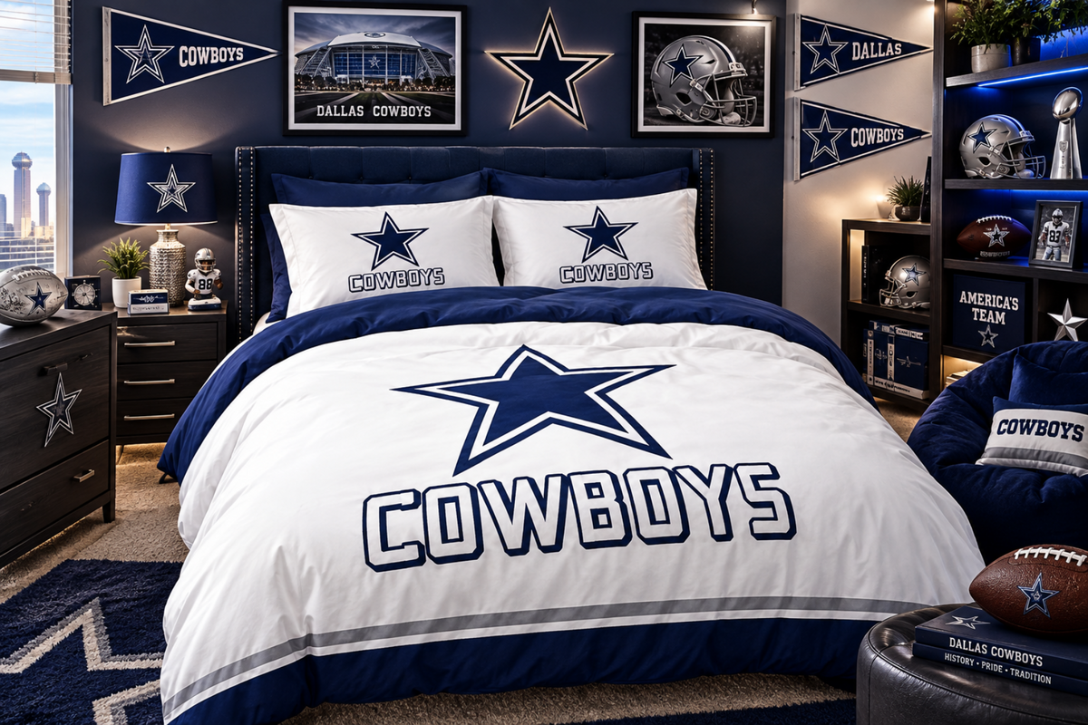 Dallas Cowboys Inspired 4-Piece Bed Sheet Set