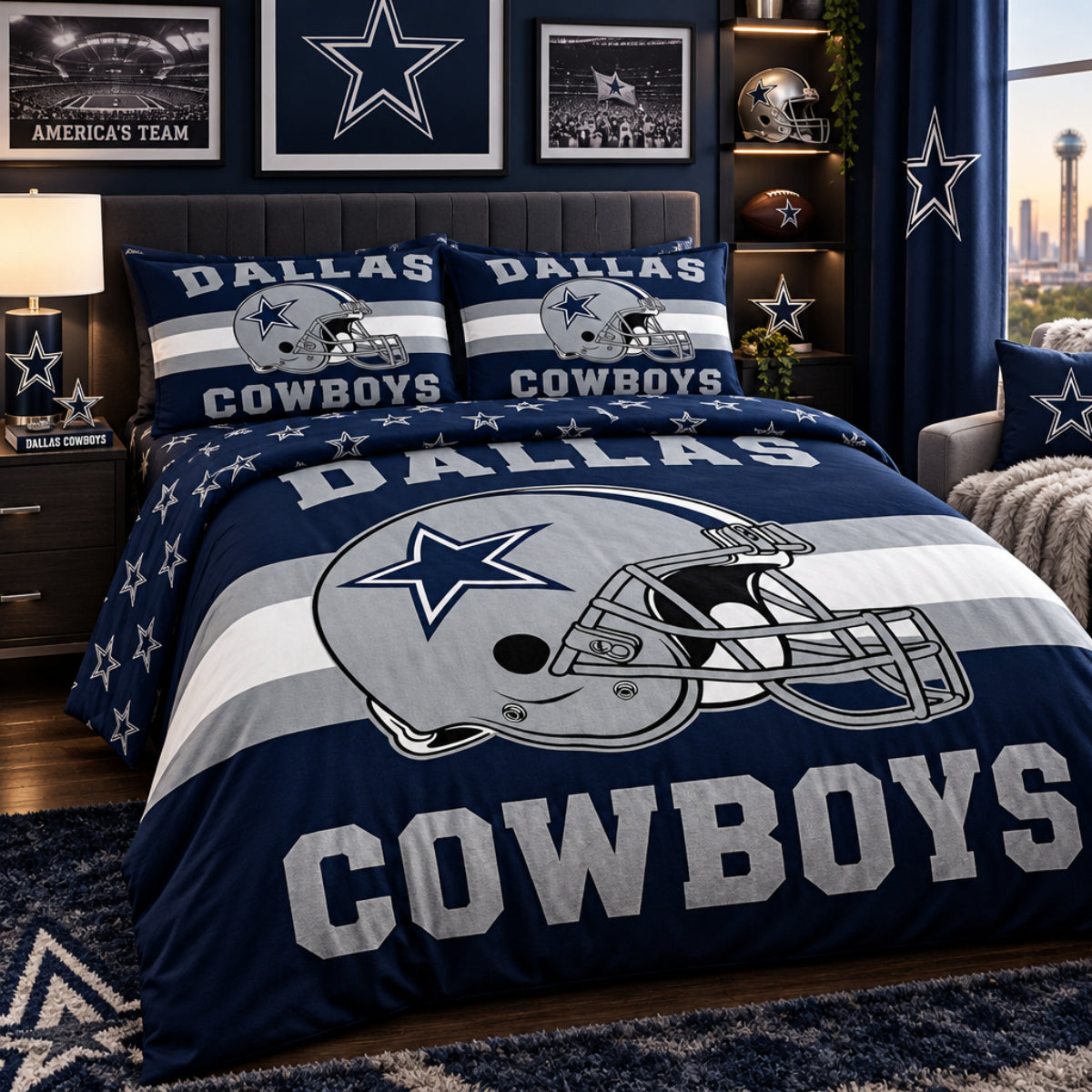 Dallas Cowboys Inspired 4-Piece Bed Sheet Set