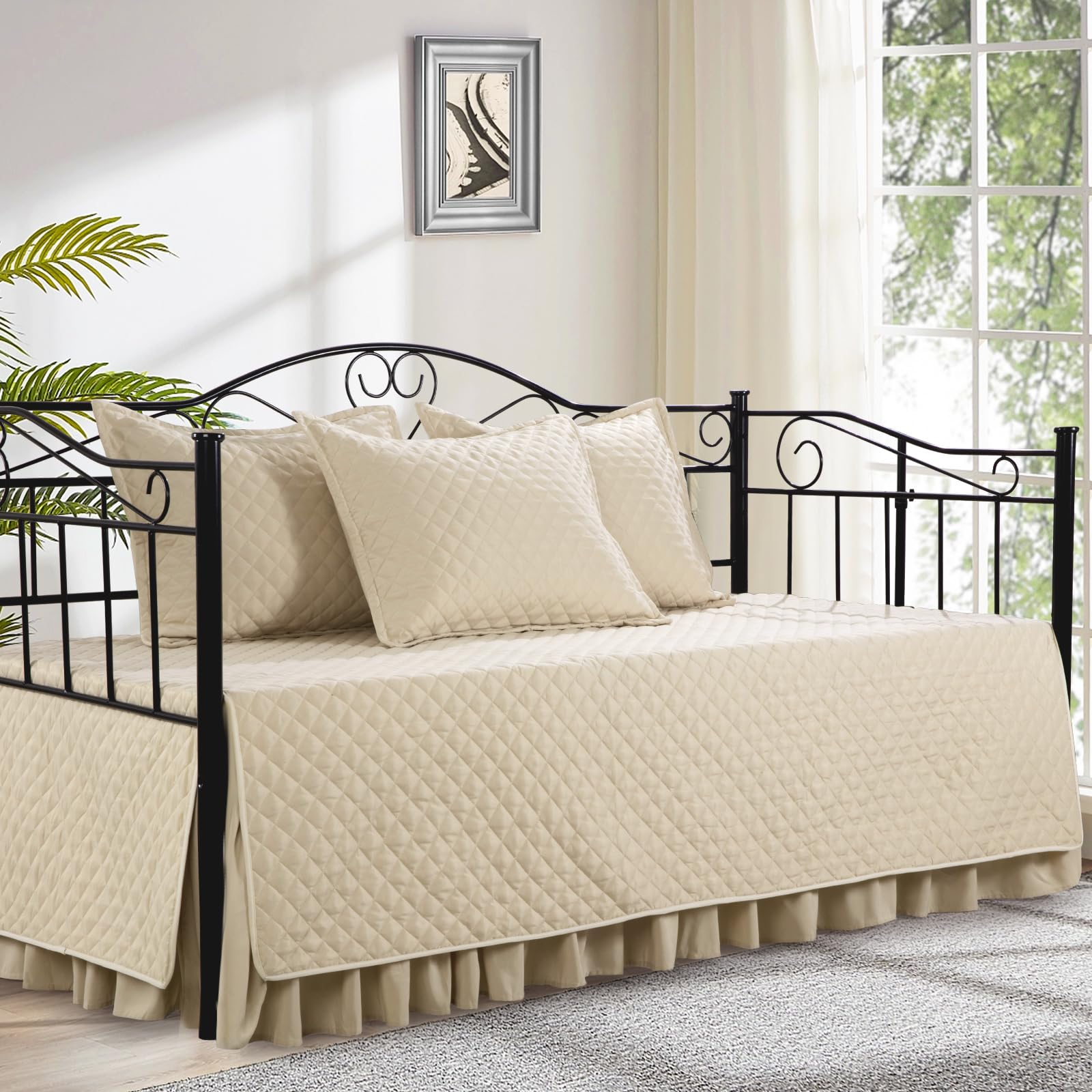 Diamond Stitching All Season Daybed Bedding Set | Any Linen