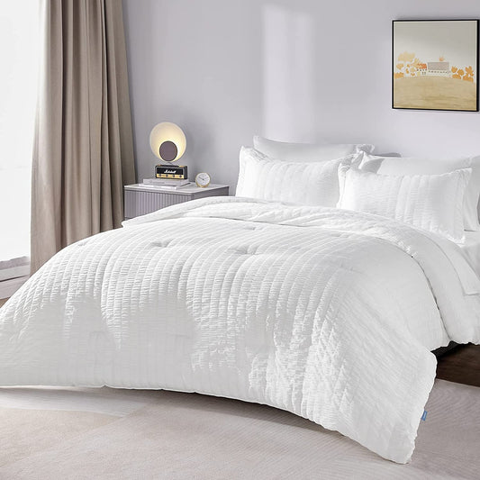 Elegant Comforter Set Textured with Fitted Sheet 7 pcs | Anna's Linens