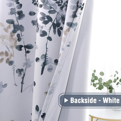 Floral Darkening Thermal Insulated Light Blocking Blackout Curtains - AnyLinen