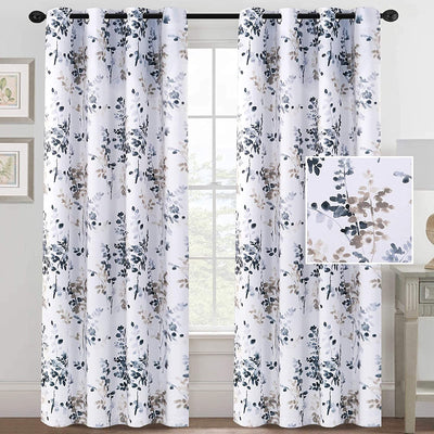 Floral Darkening Thermal Insulated Light Blocking Blackout Curtains - AnyLinen