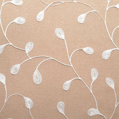 Floral Embroidery Semi Sheers Linen Window 2 Panels Curtain