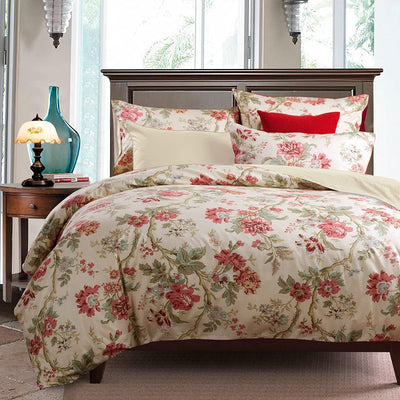 Garden Style 3 pcs Cotton Reversible Soft Durable Comforter Cover Set | AnyLinen