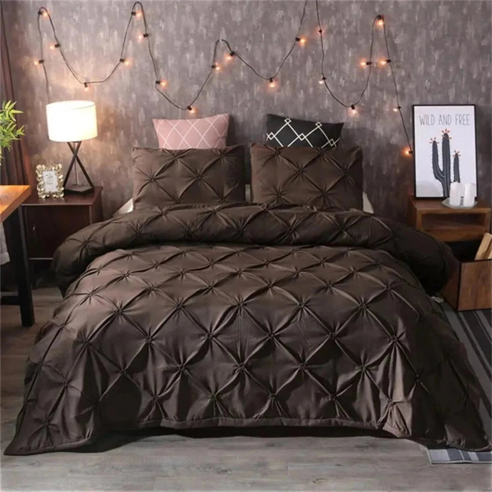 Luxury Pinch Pleat Brief 3 pcs Duvet Cover Set - Anna's Linens Store