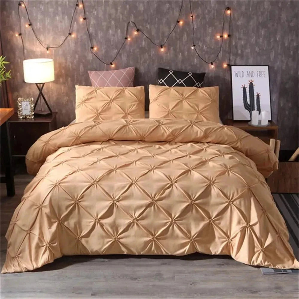 Luxury Pinch Pleat Brief 3 pcs Duvet Cover Set - Anna's Linens Store