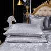 Jacquard Soft Down Comforter Set 8 Pcs Embroidery Floral Bed in a Bag