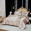 Jacquard Soft Down Comforter Set 8 Pcs Embroidery Floral Bed in a Bag