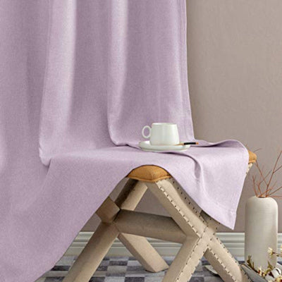 Linen Texture Curtains Light Reducing Grommet Top Drapes 2 Panels - AnyLinen