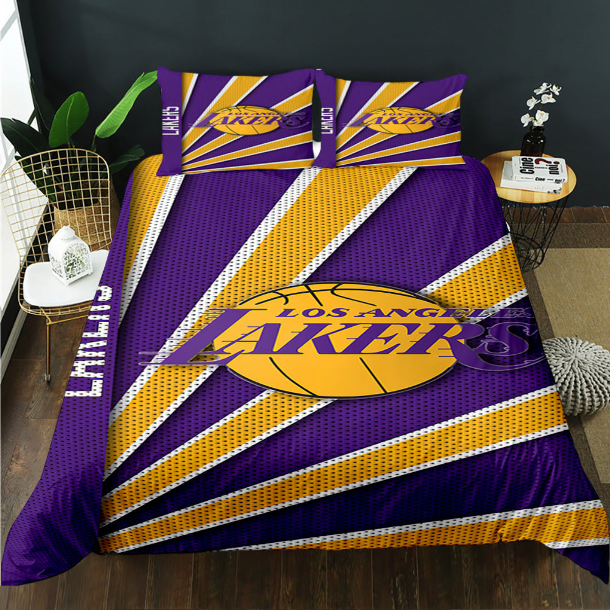 Los Angeles Lakers Inspired 4-Piece Bed Sheet Set