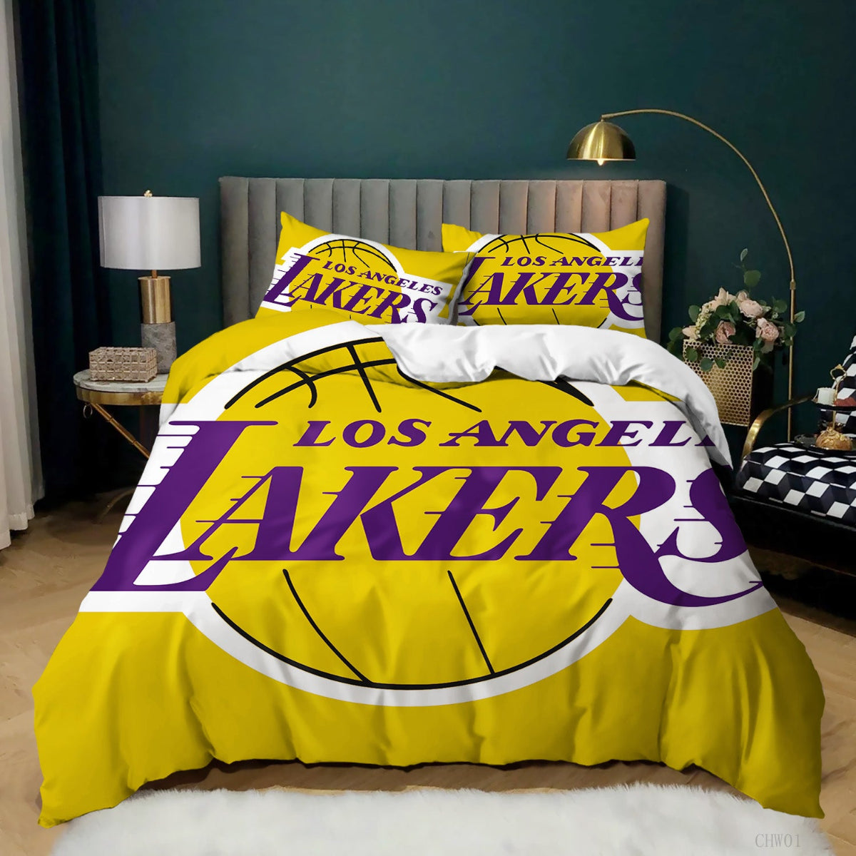 Los Angeles Lakers Inspired 4-Piece Bed Sheet Set