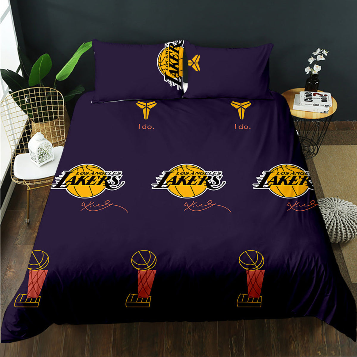 Los Angeles Lakers Inspired 4-Piece Bed Sheet Set