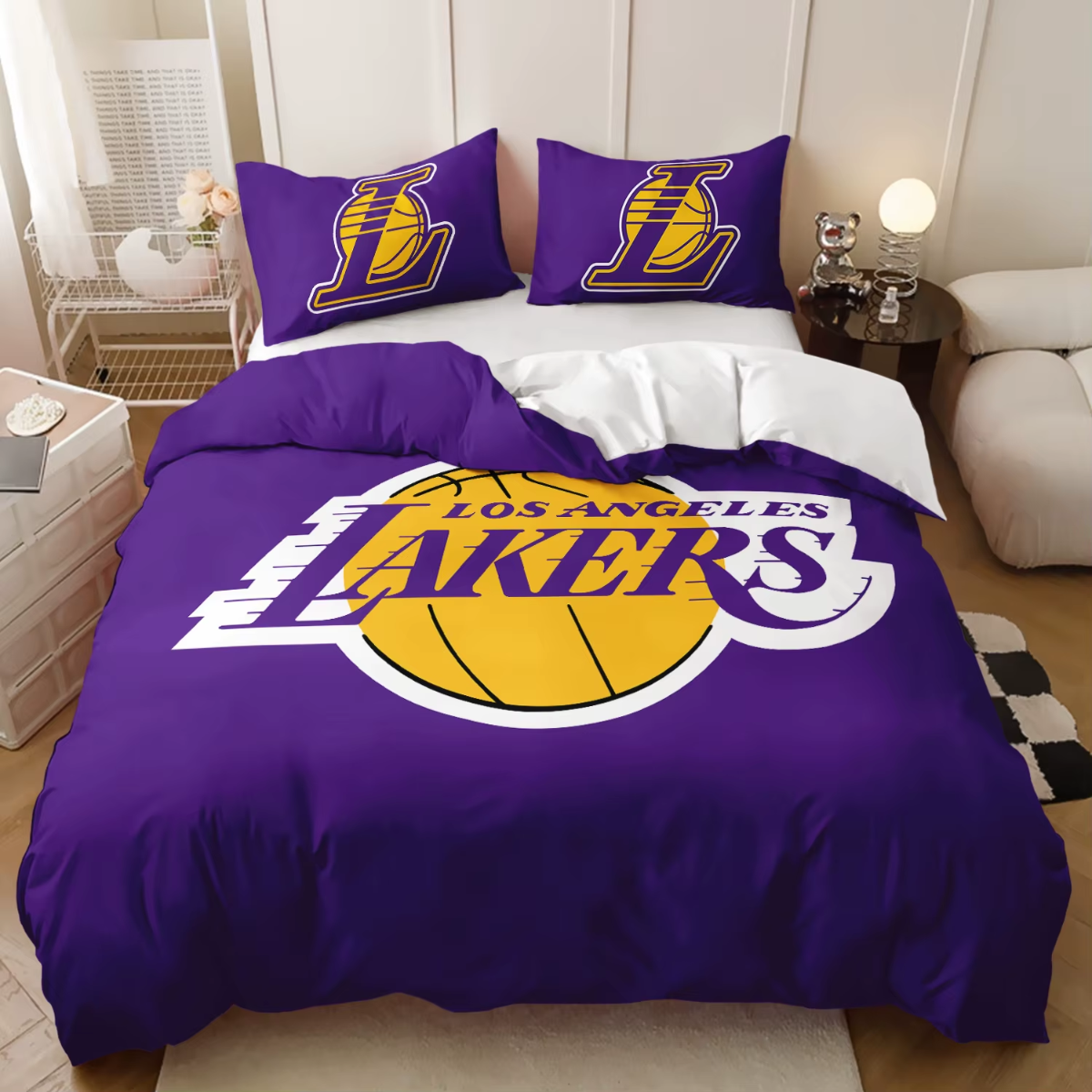 Los Angeles Lakers Inspired 4-Piece Bed Sheet Set