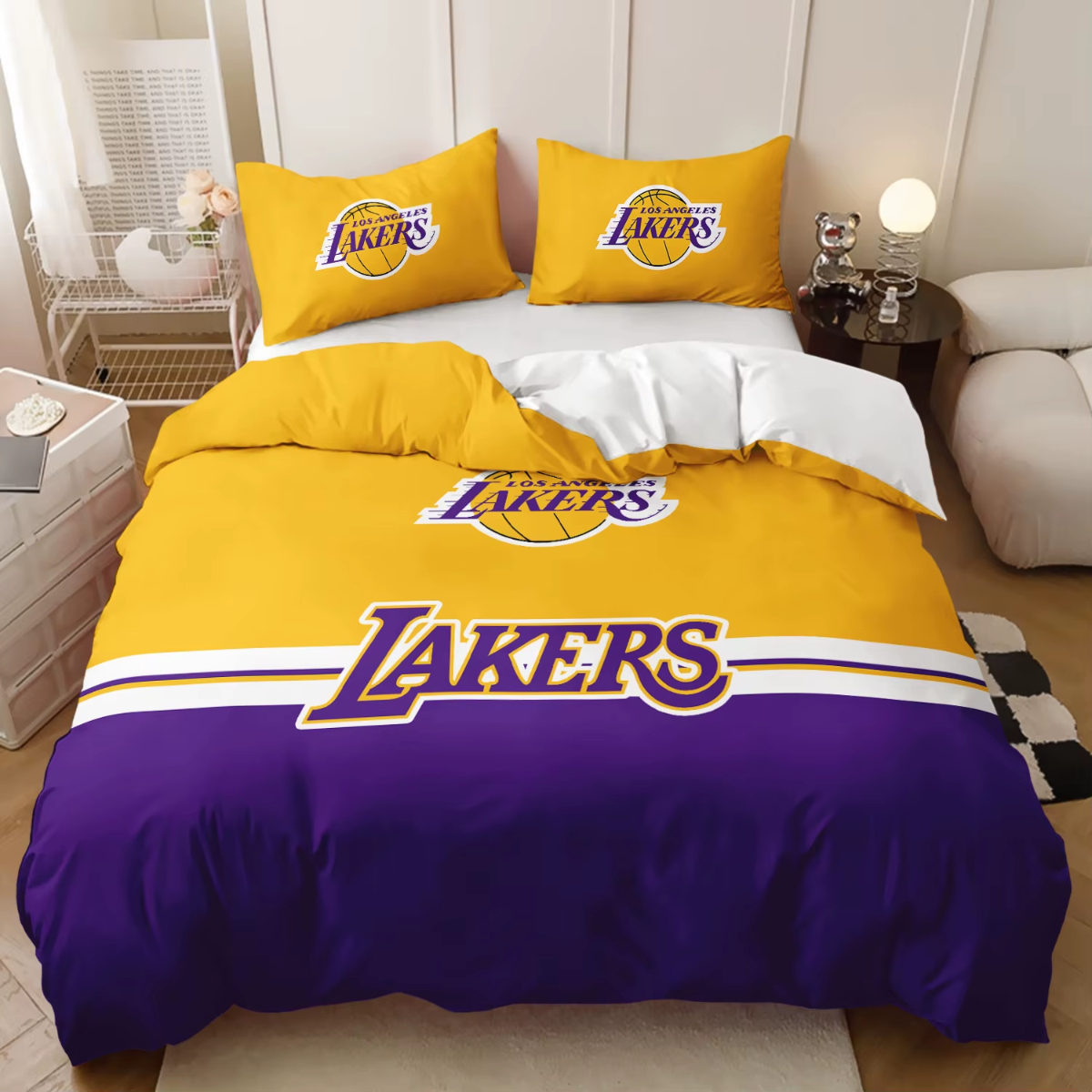 Los Angeles Lakers Inspired 4-Piece Bed Sheet Set