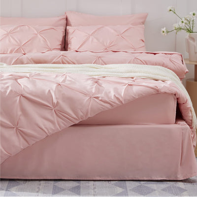 Luxury Duvet Cover Pinch Pleat Brief Bedding 7-Pieces Set