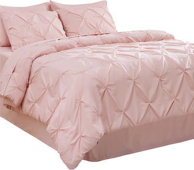 Luxury Duvet Cover Pinch Pleat Brief Bedding 7-Pieces Set