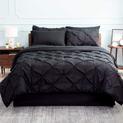 Luxury Duvet Cover Pinch Pleat Brief Bedding 7-Pieces Set