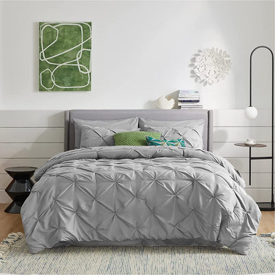 Luxury Duvet Cover Pinch Pleat Brief Bedding 7-Pieces Set