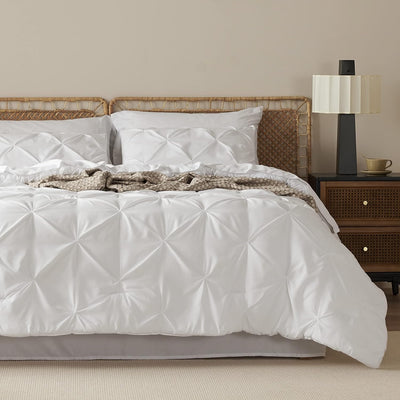 Luxury Duvet Cover Pinch Pleat Brief Bedding 7-Pieces Set - AnyLinen
