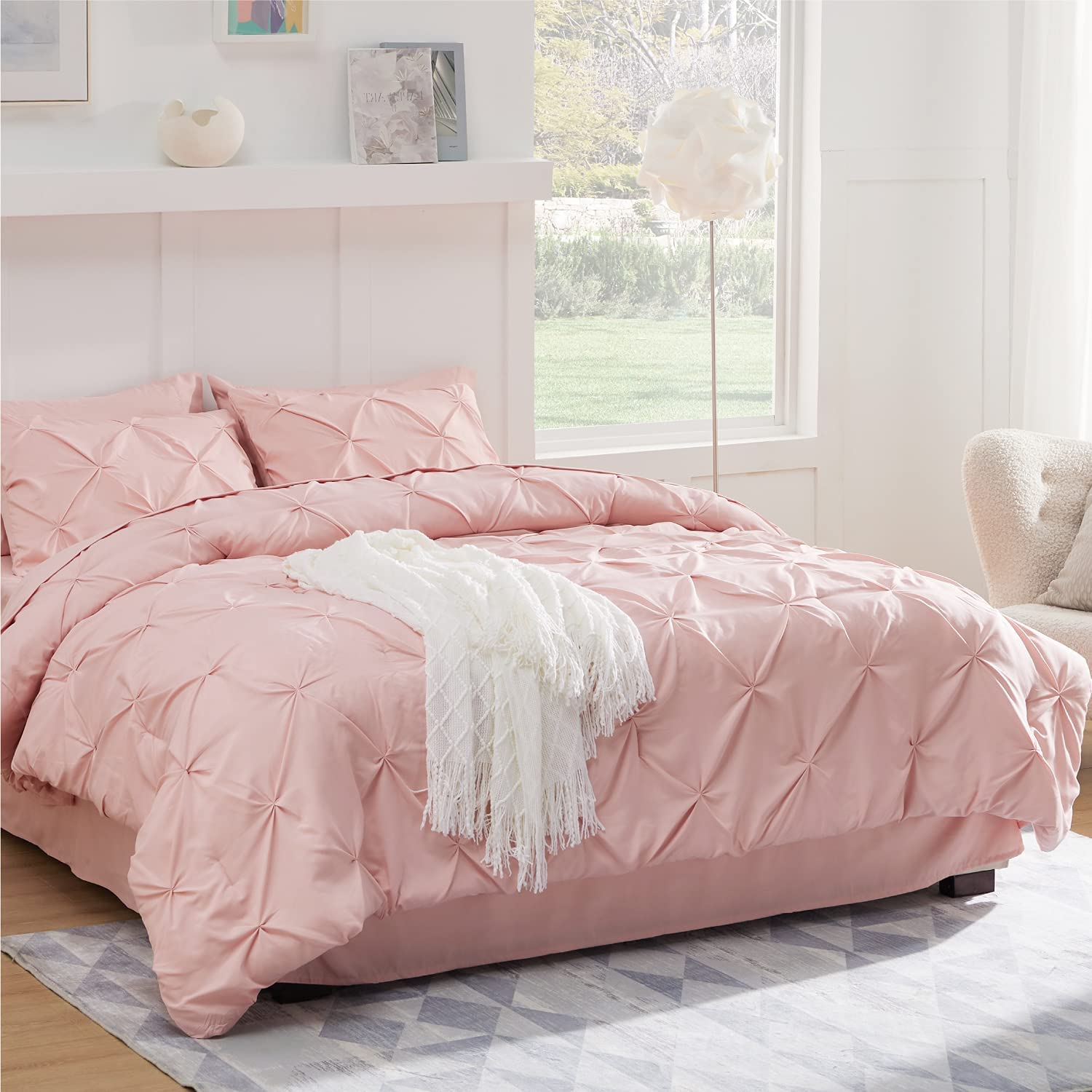 Luxury Duvet Cover Pinch Pleat Brief Bedding 7-Pieces Set