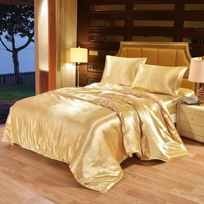Luxury Satin Silk Duvet Cover Bed Sheets