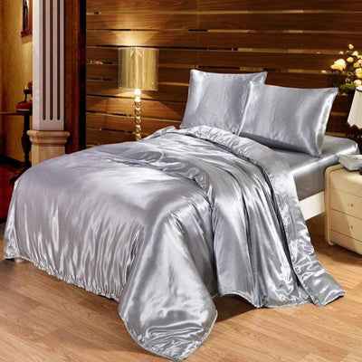 Luxury Satin Silk Duvet Cover Bed Sheets