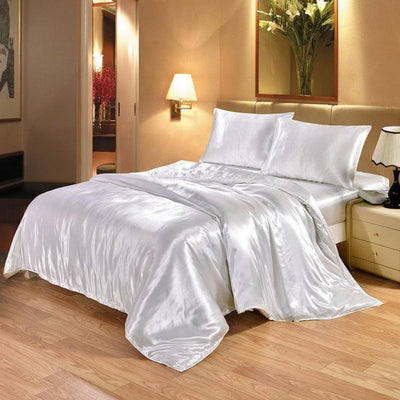 Luxury Satin Silk Duvet Cover Bed Sheets