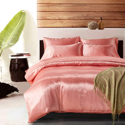 Luxury Satin Silk Duvet Cover Bed Sheets