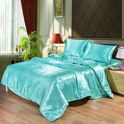 Luxury Satin Silk Duvet Cover Bed Sheets