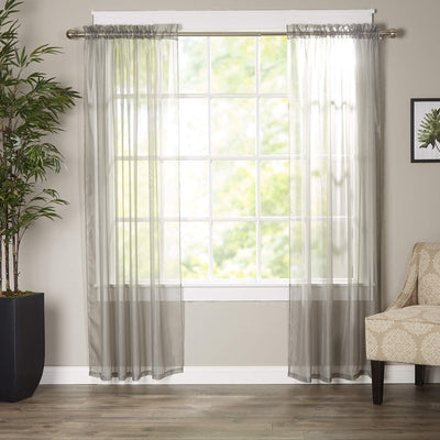 Luxury Sheer Curtains, Window Treatment Panels Rod Pocket Set of 2