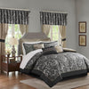 Master Bedroom 24 Piece Room in a Bag Faux Silk Hypoallergenic Down Alternative Comforter Matching Curtains - AnyLinen