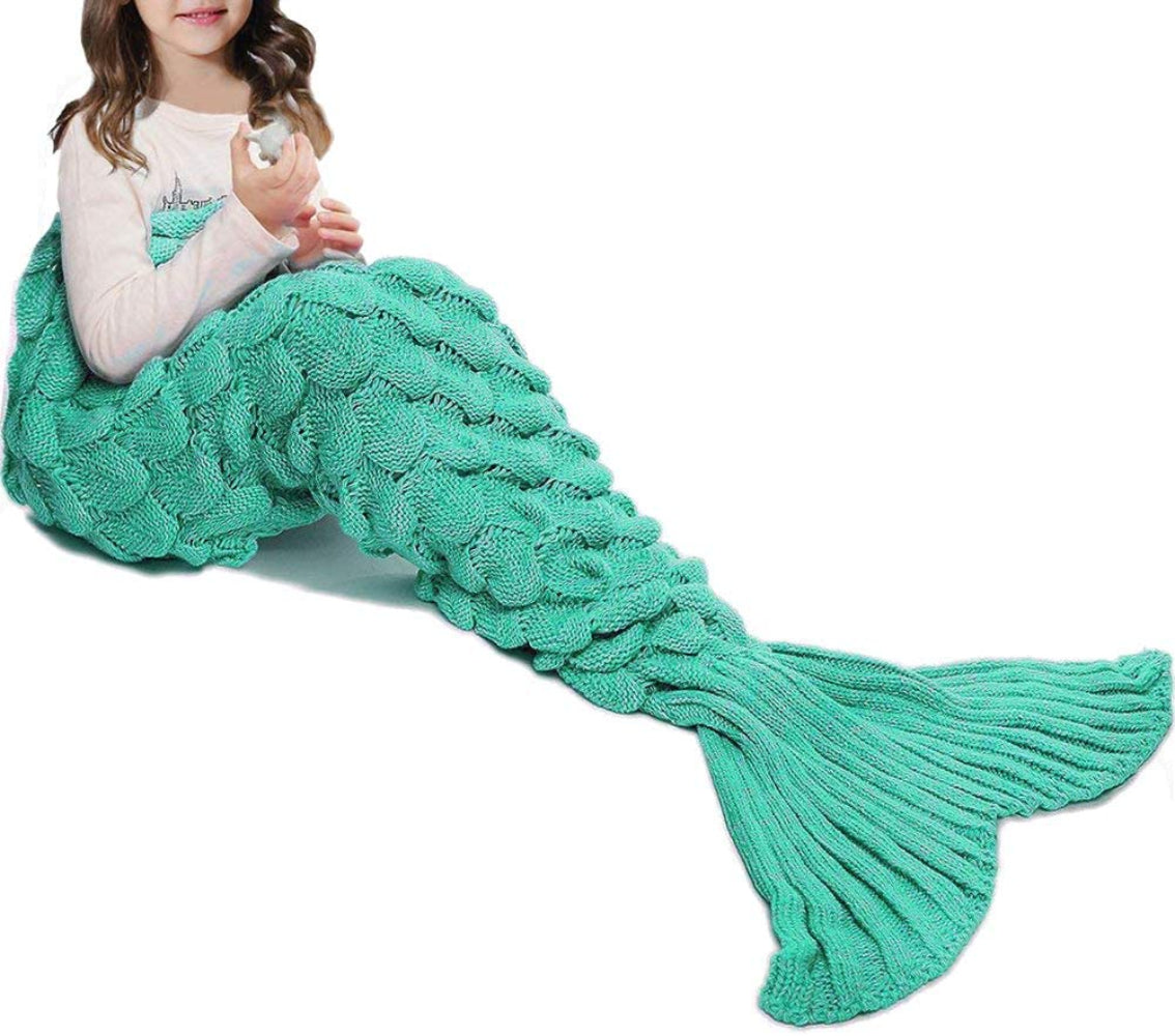 Mermaid Tail Blanket Hand Crochet Snuggle All Seasons Sleeping Blanket