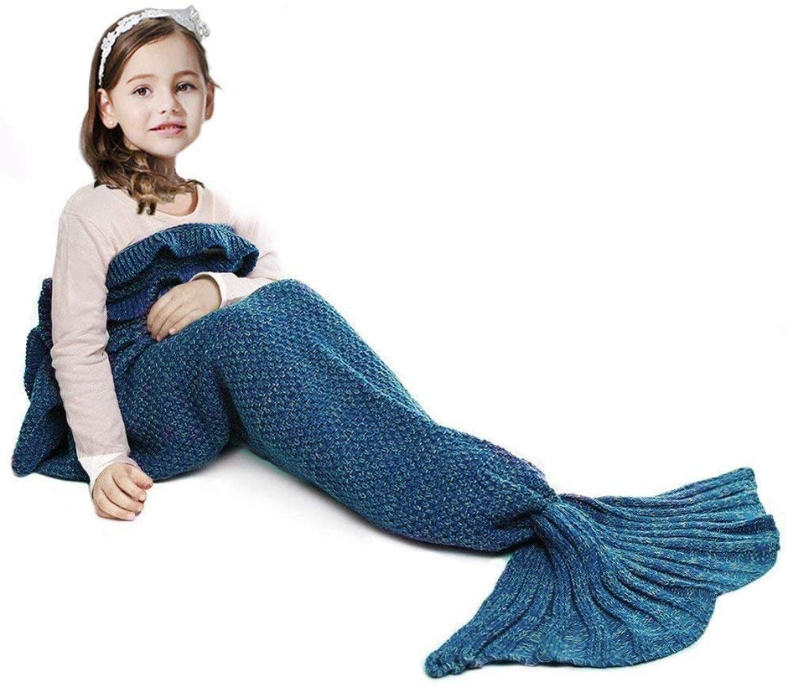 Mermaid Tail Blanket Hand Crochet Snuggle All Seasons Sleeping Blanket