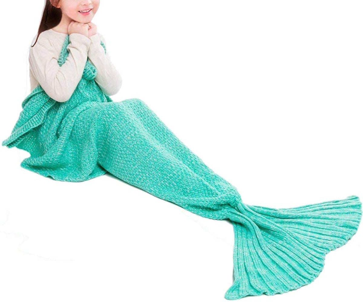 Mermaid Tail Blanket Hand Crochet Snuggle All Seasons Sleeping Blanket