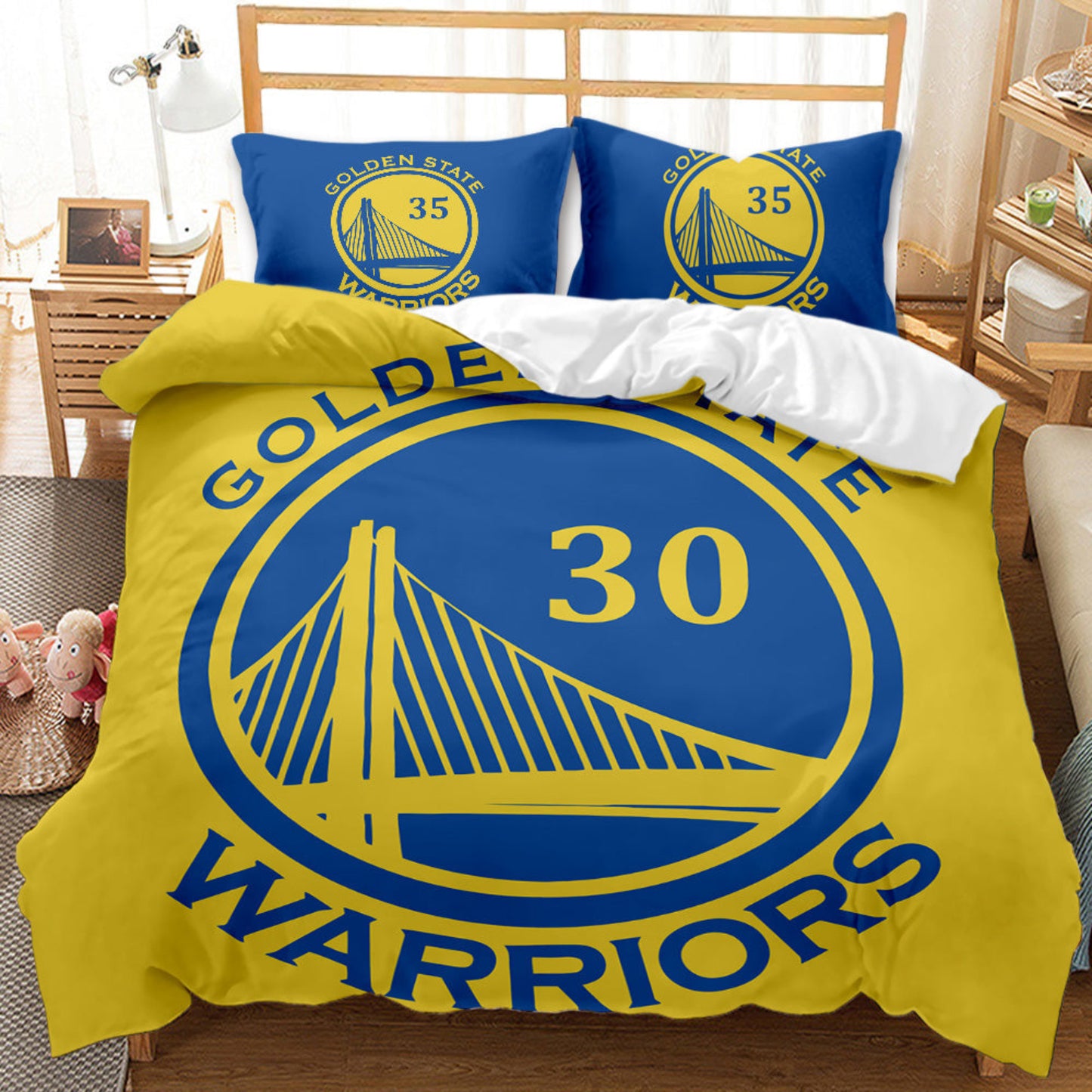 Bedding set with Golden State Warriors logo