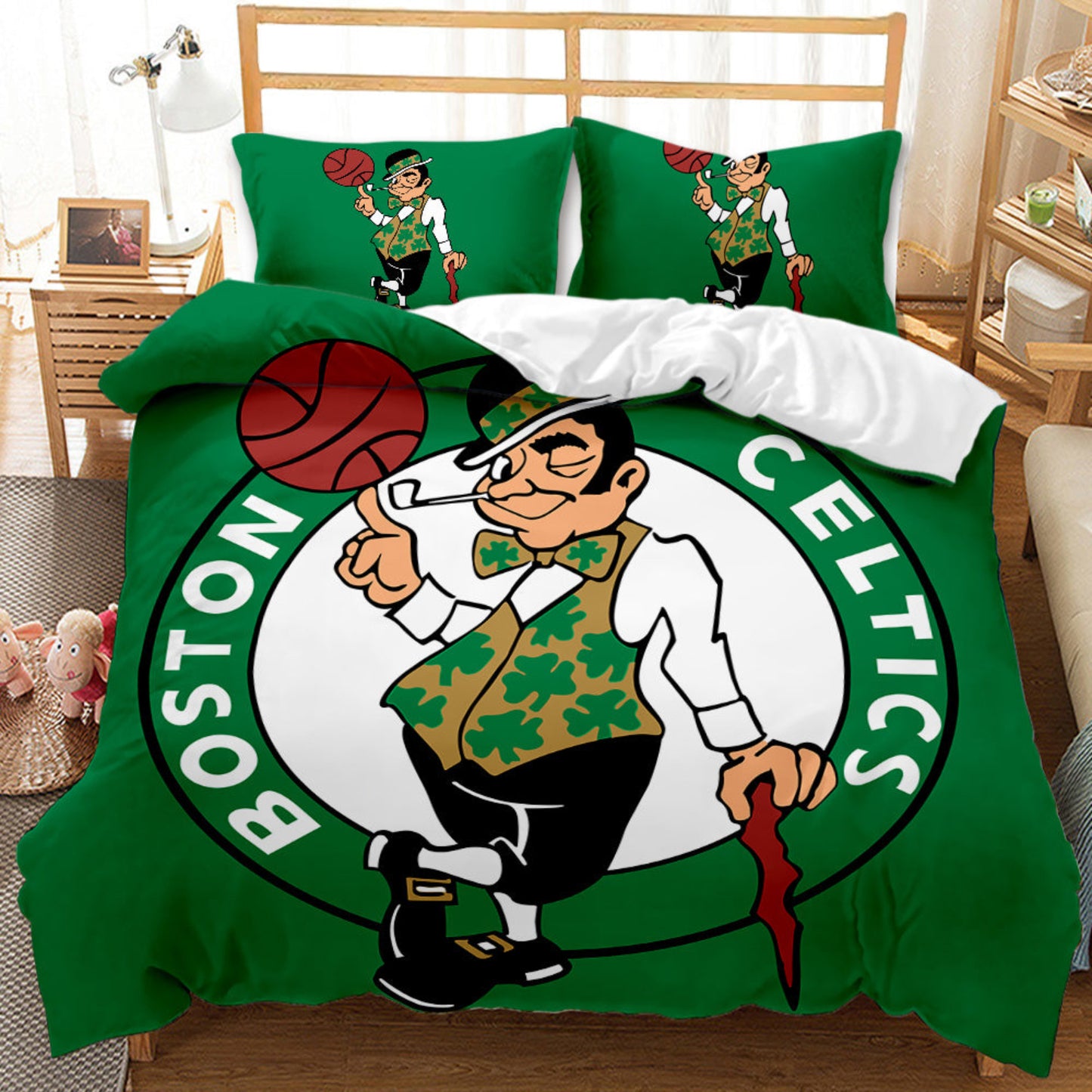 Bedding set with Boston Celtics logo