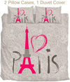 Paris Theme Bedding Comforter Cover 3 Pieces Duvet Cover Set | AnyLinen