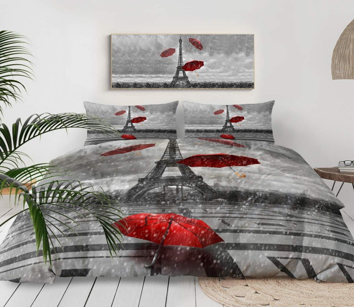Paris Theme Bedding Comforter Cover 3 Pieces Duvet Cover Set | AnyLinen
