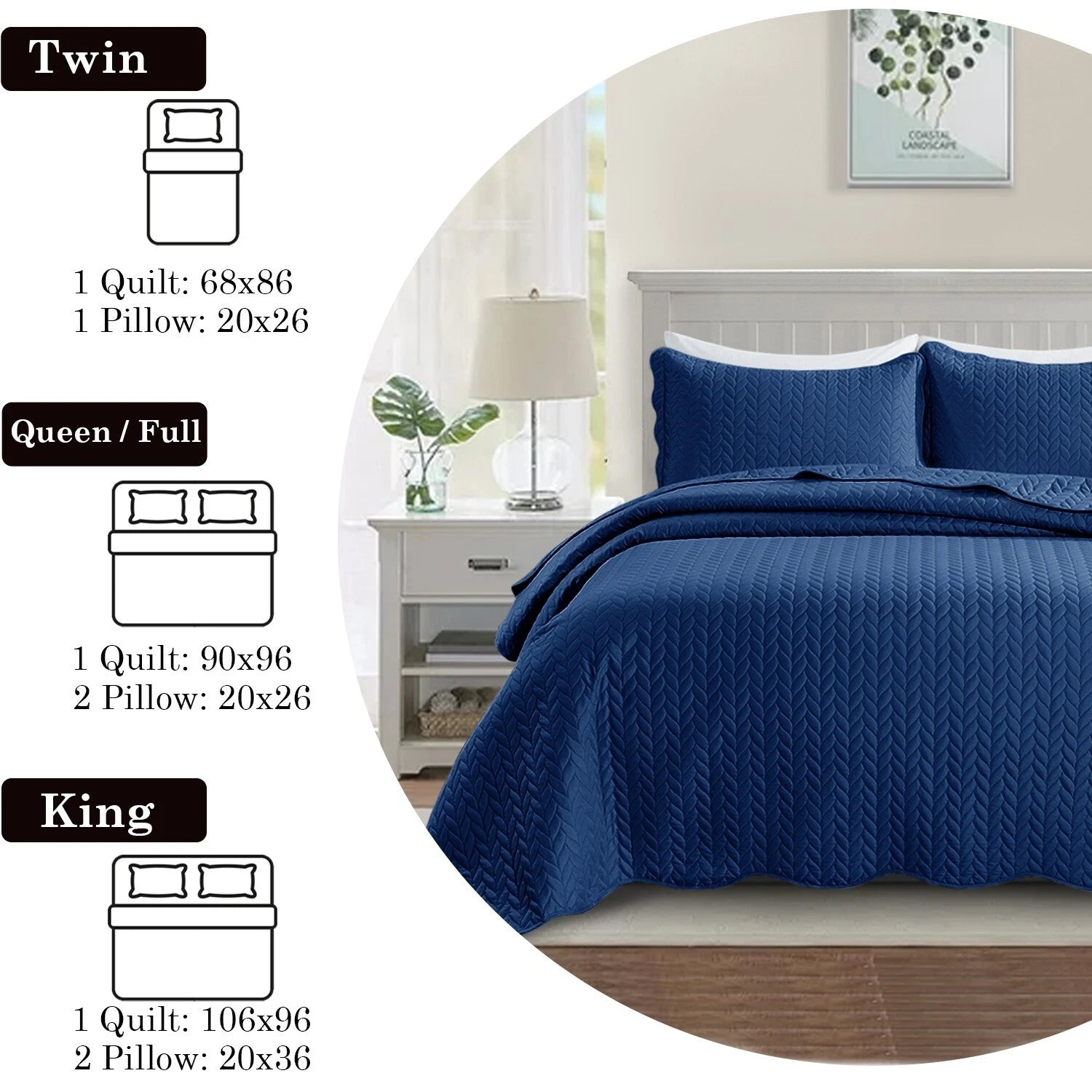 Luxury Quilted Coverlet Bedspread | Anna's Linens