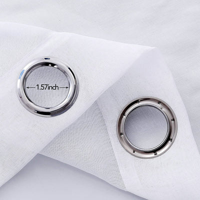 Semi Sheer Soft Linen Curtains Voile Grommet Set of 2 | Any Linen