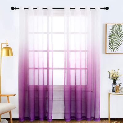 Semi Sheer Soft Linen Curtains Voile Grommet Set of 2 | Any Linen