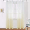 Semi Sheer Soft Linen Curtains Voile Grommet Set of 2 - AnyLinen