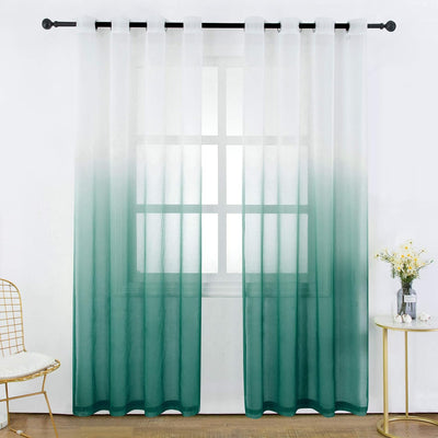 Semi Sheer Soft Linen Curtains Voile Grommet Set of 2 - AnyLinen