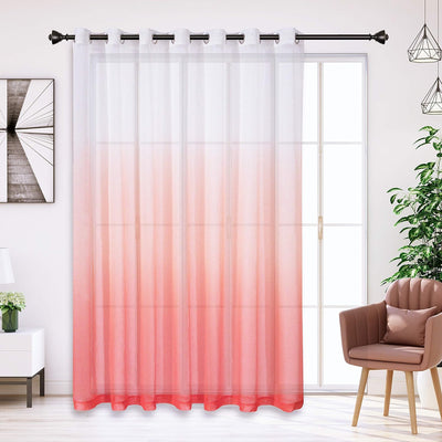 Semi Sheer Soft Linen Curtains Voile Grommet Set of 2 - AnyLinen