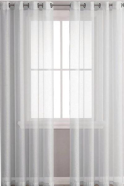Textile 2 Piece Window Sheer Curtains Grommet Panels | Any Linen