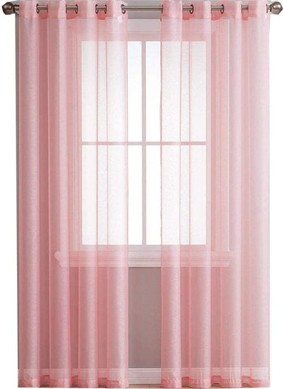 Textile 2 Piece Window Sheer Curtains Grommet Panels | Any Linen