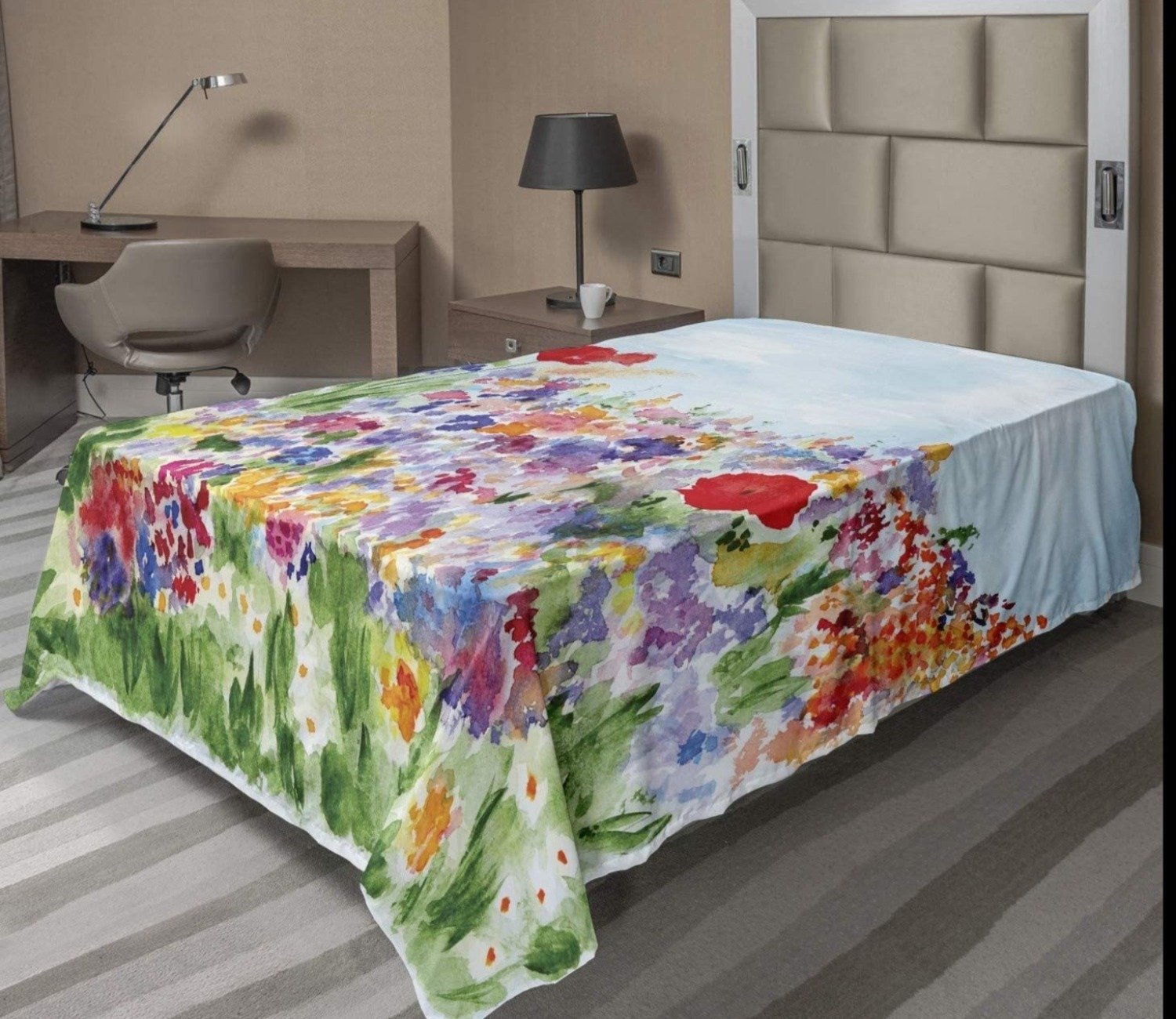 Watercolor Flower Flat Sheet | Anna's Linens