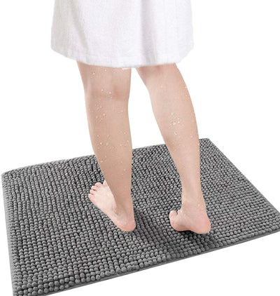 Gray. ultra water absorbent bath rug